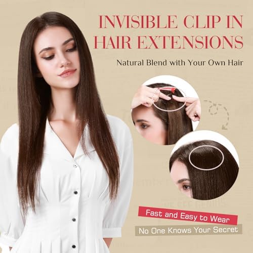 Rich Choices Real Human Hair Clip In Extensions-6 Pcs Single Clip Design-Remy Hairs Invisible Clip in Extensions for Thin-Seamless Hairpieces for Women-16 Inches #22BP613 Champagne Blonde Balayage - Image 6