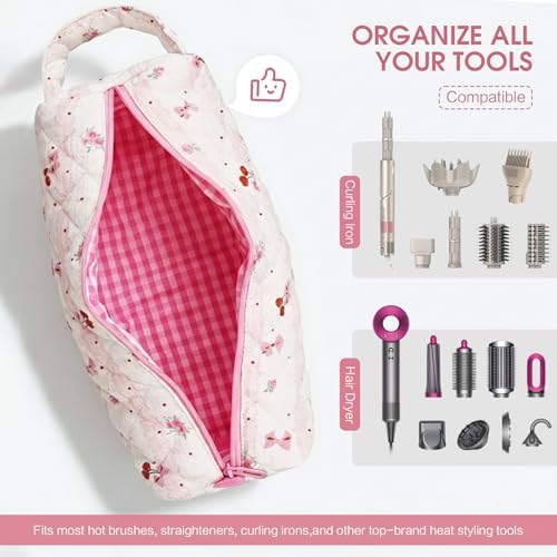 Quilted Hair Tools Travel Bag, Hair Styling Accessories, Travel Essentials - Image 3