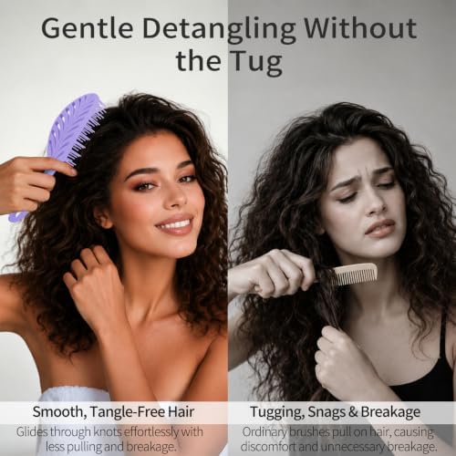 Vented Detangling Brushes for Wet & Dry,Curly Straight Thick Hair - Image 4