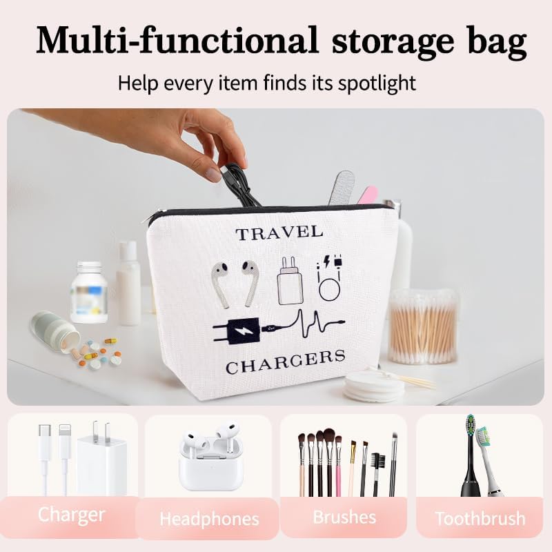 Elastic Silicone Cable Straps Cord Organizer Anti Loss Charging Cable Organizer Bag Pouch Travel Data Cable Protector Cover Charge Cord Tie Wraps Protection Portable Earphone Plug Charger Storage Bag - Image 2