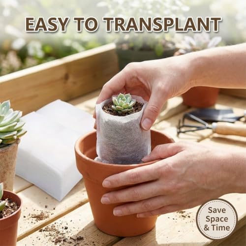 gardtree 1/16 Gallon 400PCS Small Plant Nursery Bags 4x4.7 Inch, Non-Woven Seedling Bags, Breathable & Sturdy Grow Bags for Succulents Vegetables, Easy Transplant, Space-Saving for Home Garden - Image 5