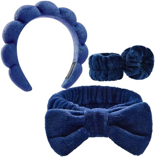 Ztomine Headbands for Women - Spa Headband and Wristband Set - Headband for Washing Face,Facial Mask,Makeup and Skin Care,Gifts for Women and Teen Girl Gifts Trendy Stuff by Ztomine