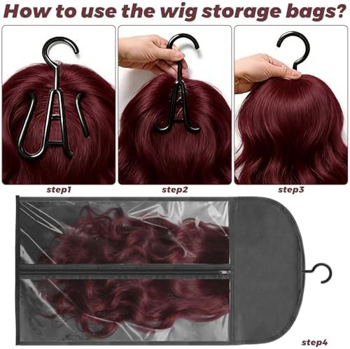 16 Pack Hair Extension Holder with Hanger - Dust-Proof Wig Storage Bag for Human Hair & Synthetic Hairpieces - Protective Travel Case for Styling & Organizing, Fits up to 23 Inches - Image 7