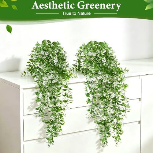 4Pcs Fake Hanging Plants 28" Artificial Plants Greenery Eucalyptus Ivy Vine - Image 2