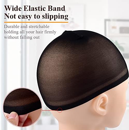 MORGLES 20 Pcs Wig Caps for Women, Stocking Caps for Wigs, Non Slip, Black - Image 5