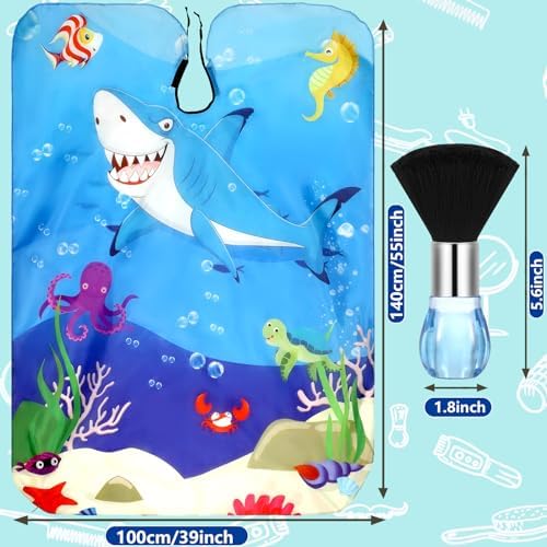FEBSNOW Kids Haircut Cape, Professional Barber Cape with Neck Duster Brush - Image 2