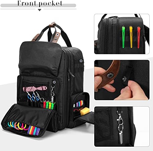 BAFASO Large Capacity Barber Case, Travel Hairdresser Bag, Black - Image 4