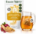 Herb Guru Herbal Tea, Floral Harmony Rose & Ginseng, 5 Bags (50 Cups) by HerbGuru