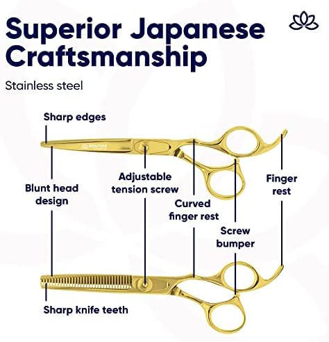 Equinox Professional Barber Scissors Set - Includes Scissors & Thinning Shears for Hair Cutting & Grooming, Japanese Stainless Steel Barber Accessories - Image 3