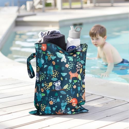 RelaxScene Wet Dry Bags Water Resistant - 3 Pack Reusable Waterproof Wet Dry Bag for Swimsuits & Baby Clothes - Leakproof Storage Pouch Bag for Travel & Baby Diaper - Travel Laundry Daycare Bags - Image 3