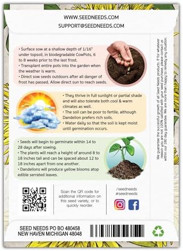 Seed Needs Dandelion Seeds to Plant an Herb Garden - 1 Pack - Image 2