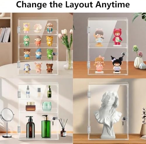 Acrylic Display Case with Lock – Acrylic Storage Chest for Figures, Collectibles, Jewelry, Expensive Items & More – Secure and Organized Storage (3.7" Adjustable) - Image 5
