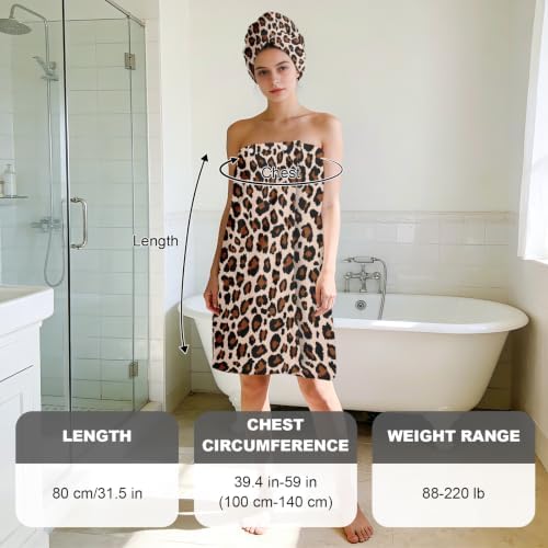 Absorbent Bath Towel Wrap Set (32 X 60 in), Cheetah Print - Image 2
