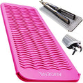 ANGENIL Resistant Silicone Mat Pouch for Hair Straightener Professional Beach Wave Curling Iron 2 in 1, Titanium Ceramic Flat Iron, Curling Wand, Crimper Hair Iron Tools, Food Grade Silicone, Pink by ANGENIL