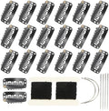20 Pieces Hair Extension Clips, Black Wig Clip with Needles and Threads Set by YUXIANG