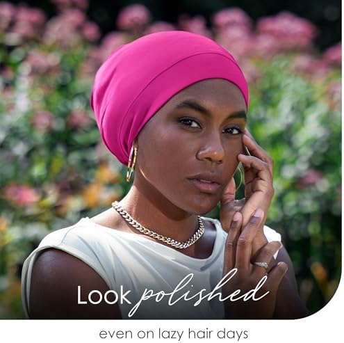 Silk Satin Hair Bonnet for Sleeping - Black Women & Men's Sleep Cap - Image 5