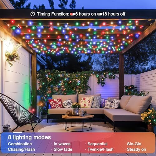 JMEXSUSS 132ft 400 LED Christmas Lights Indoor Outdoor Waterproof - Image 4