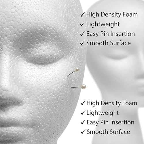 Female Styrofoam Mannequin Head Model - Wig/Hat Display Stand - Art Work Painting Novelty - Foam White by LIAMTU - Image 4