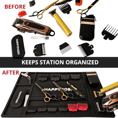 Magnetic Barber Mat, Barber Mats for Clippers, Barbershop Salon Pad for Station, Table Matt, Counter Tool Organizer for Pro Hairstylist - Image 4