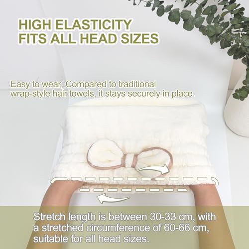 Jseng 3Packs Microfiber Hair Towel for Women - Quick-Drying, Super Absorbent Hair Wrap with Bow Design, Soft Hair Towel Turban for Curly Long Wet Hair - Image 3