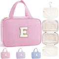 TOPEAST Gifts for Teen Girls Kids - Travel Hanging Toiletry Bag, Personalized Initial Toiletry Pouch, Gifts for Mom Daughter Sister Friends, Letter E, Pink by TOPEAST