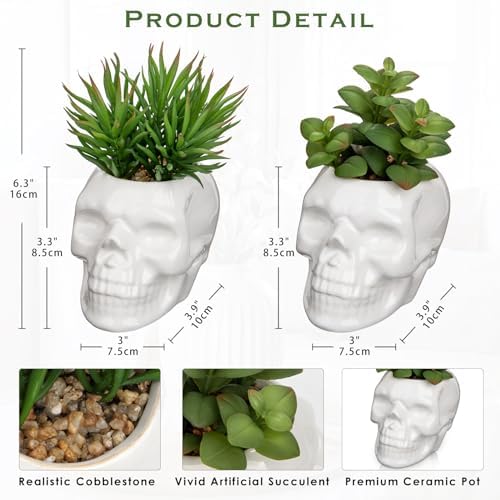 2PCS Artificial Succulent Plants Potted for Bedroom Bathroom Indoor Decor - Image 2