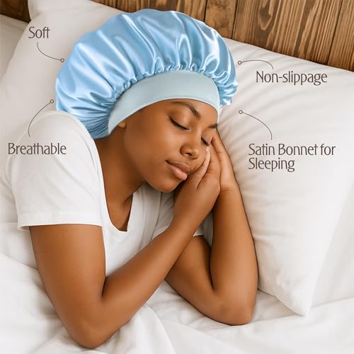 VarCozy Satin Bonnet for Sleeping, Double Layer Hair Bonnets for Women - Image 2