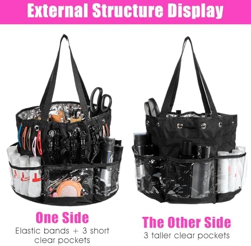 Hairstylist Traveling Bag, Large Capacity Hairdresser Barber Bag, Heat Resistant Hair Tools Travel Bag, Professional Makeup Organizer Bag, Waterproof Shower Toiletry Bag - Image 3