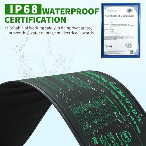 GOLOPET Seedling Heat Mat 4-Pack Dual Certified by MET and UL Plant Heating Mat Pad with Power Failure Protection Thermostatic Waterproof Suitable for Seedlings - Image 5