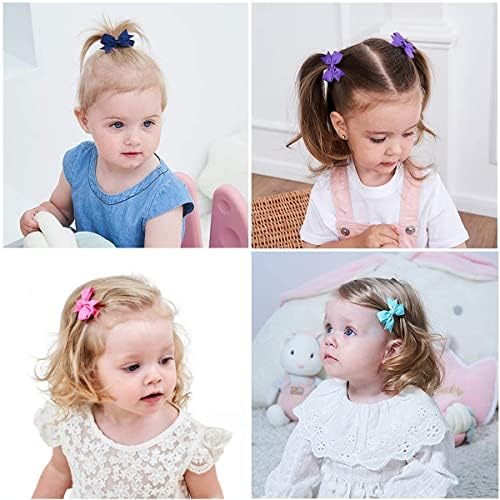 ALinmo Hair Clips for Girls 100PCS - 2" Fully Lined Tiny Bows, Alligator Clips for Infants and Toddlers in Pairs - Image 3