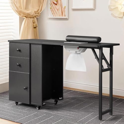 Winado Foldable Manicure Table, Nail Desk for Nail Tech with Dust Collector by Winado