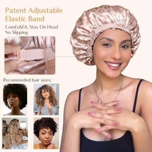 YANIBEST Adjustable Satin Bonnet to Reduce Frizz, Silk Feeling Hair Wrap - Image 3