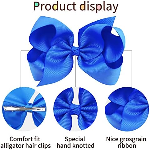 Oaoleer 40Pcs 6" Hair Bows Clips for Girls Tolddler Hair Accessories - Image 4