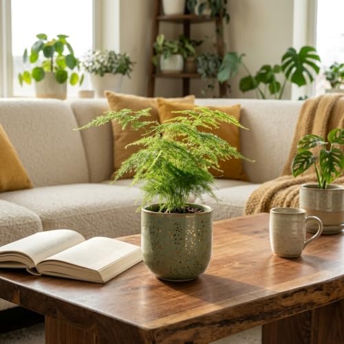 4 Inch Pot Asparagus Fern Live Plant, Soft Feathery Foliage, Easy Care Indoor Houseplant - Image 4