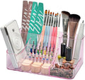CGBE Nail Drill Holder, 28 Holes Transparent Nail Desk Organizer - Pink by CGBE