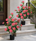HyeFlora 3ft Artificial Camellia Tree 2 Pack, 34 Inches Faux Camellia Plant in Pot,Fake Potted Camellia Flower Trees UV Resistant for Modern Home Office Living Room Floor Indoor Outdoor Patio Decor by HyeFloraartificialflowers