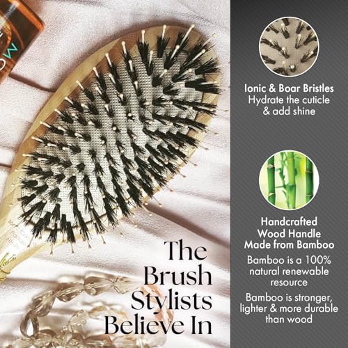 Olivia Garden Healthy Hair Eco-Friendly Bamboo Ionic Paddle Hair Brush - Image 4