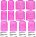 Self Grip Hair Rollers Curlers Set - 24 Pieces with 3 Sizes (4 Jumbo, 4 Large, 4 Medium) and 12 Clips for Volume on Long, Short, Thick, or Fine Hair by shynek
