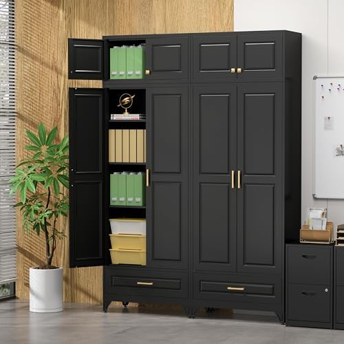 SteeLoong 90" Metal Storage Cabinet with Doors and 3 Adjustable Shelves - Image 6