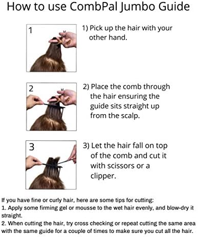 Scissor Clipper Over Comb - Barber Hair Cutting Tool with Jumbo Guide for DIY Home Haircuts (Black) - Image 3