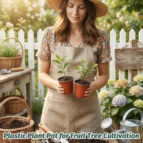 STARSIDE 100-Pack 4 Inch Nursery Pots, Plastic Plant Pots for Seedlings - Image 6