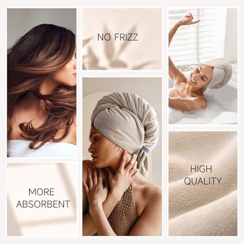 Umisleep Microfiber Hair Towel, 41" x 22" Super Absorbent, Soft Anti-Frizz - Image 3