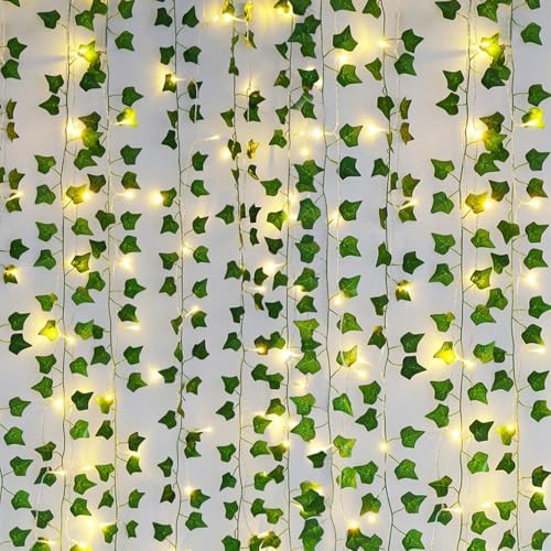Freyalife Fake Vines for Room Decor(24Pack168Ft),with CE Certified 160 LED String Lights,Artificial Plant Ivy for Aesthetic Home Bedroom Wall Wedding Party Office Patio Indoor, Outdoor Garden Décor by Unknown