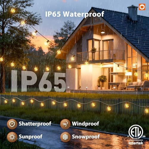 addlon Outdoor String Lights 50FT G40 with Remote 27 LED Shatterproof Bulbs - Image 3