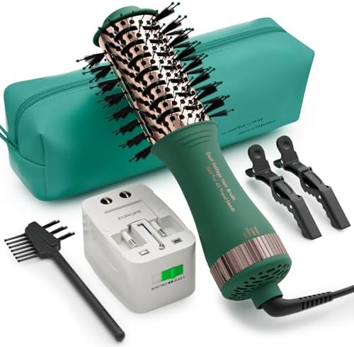 Dual Voltage Travel Hair Dryer Brush Mini Hot Air Hair Styling Tool by Olaermoso
