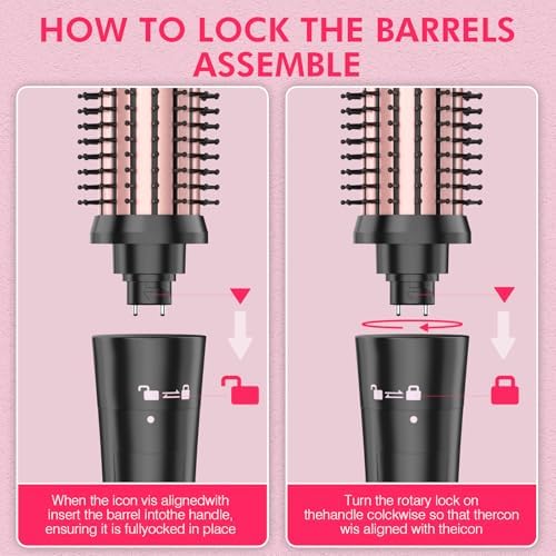 Curling Brush Set, Curling Iron Interchangeable 3 Barrel Wand Curler - Image 4