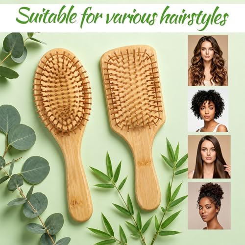 20 Pcs Bamboo Hair Brush Bulk Wooden Hair Brush for All Hair Types - Image 5