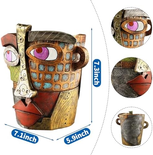 Midogaigai Abstract Face Planter Pots for Indoor Plants&Flowers Home Decor - Image 3