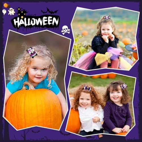 4Pcs Halloween Glitter Bow Hair Clips - Image 3