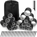 50 Pcs Rollers Hair Curlers Set with 24Pcs Self Grip Hair Rollers 4 Sizes and 24 Pcs Clips for Blowout Look Long Medium Short Thick Hair Volume by selizo